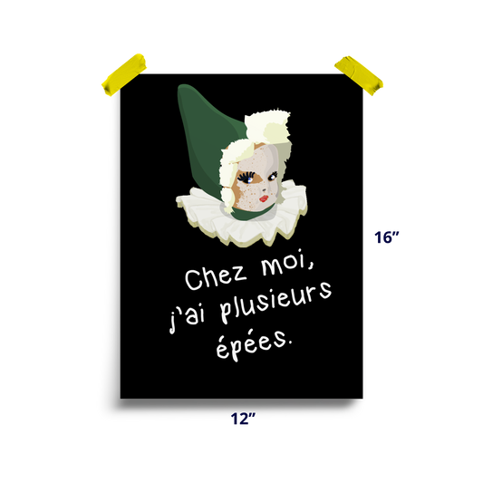 Affiche - Mario "Chez moi j'ai plusieurs épées"