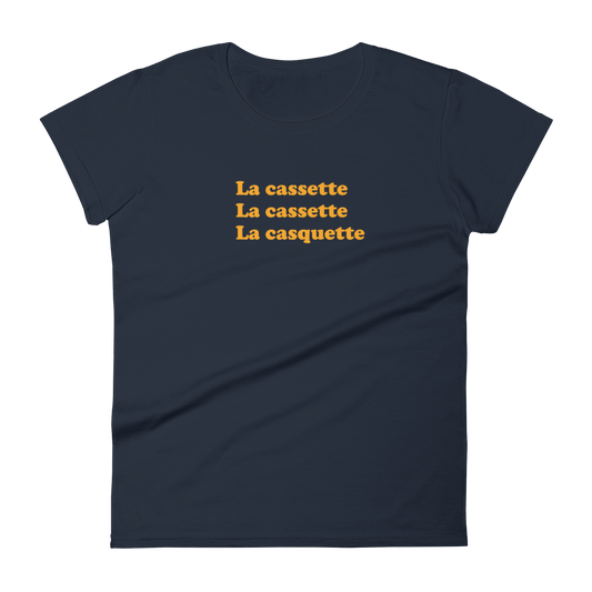 T-shirt femme - Cassette Cassette Casquette (texte)